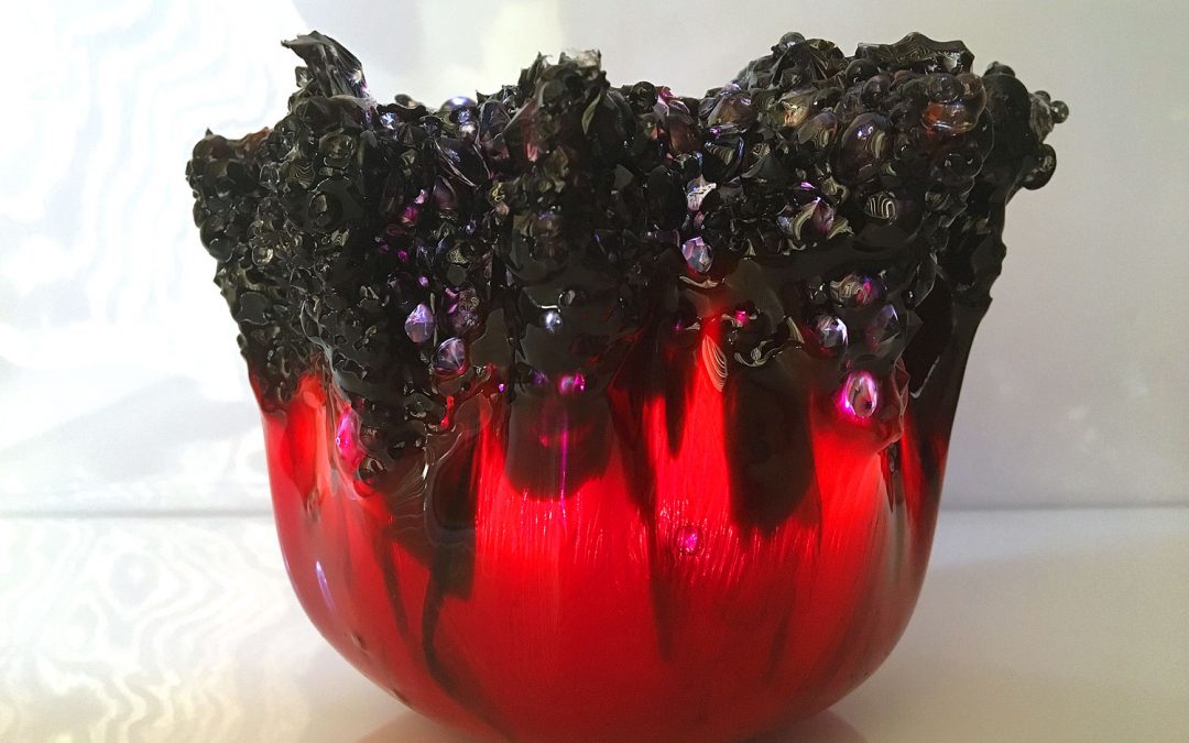 Lava-Inspired Freeform Epoxy Resin Bowl