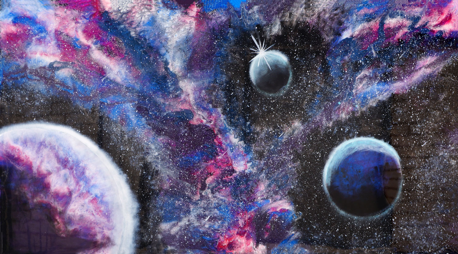Resin and Acrylic Paint Galaxy Art - How I fixed an almost resin fail!