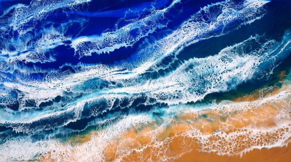 Breaking-Waves Resin Beach Art by Sue Findlay Designs